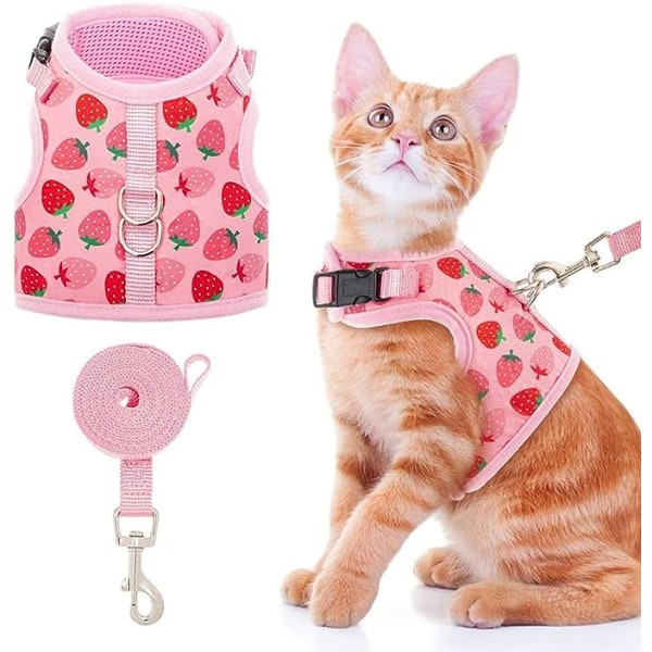 (2 kpl Strawberry Pink) Kissan valjaat talutushihnalla - Tyylikäs Adjus