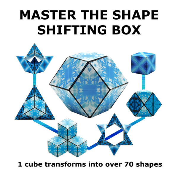 3D Rubik's Cube Transformation Box Gavedekompression Pædagogisk legetøjsudvalg af magnetisk Rubik's Cube (blå)