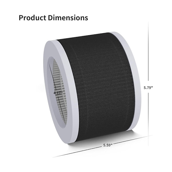 True HEPA EPI810 Ersättningsfilter, Endast Kompatibelt med Gammal Version MEGAWISE (Inte Kompatibelt med 2022 Uppdaterad Version), True HEPA KOIOS och MOOKA E