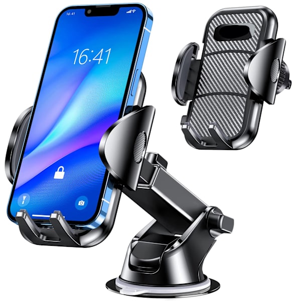 Justerbar biltelefonholder 360° rotation - 4 i 1 til instrumentbræt/forrude/luftventil, et-knaps udløsning til alle 4,7 til 6,7 tommer smartphones