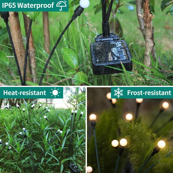 Solcellelamper Udendørs, 2 Stk. Solcelle Firefly Udendørs Have, Solcellelamper Udendørs Have