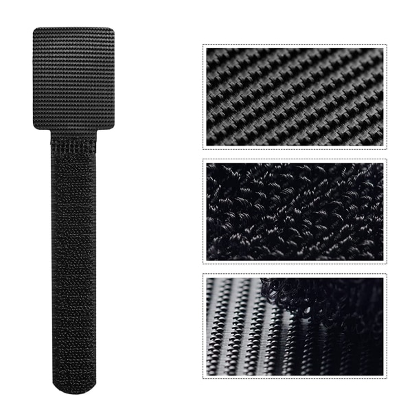 8 stk gjenbrukbare kabelbåndslukninger Nylon Mikrofiber Organizer for ledninger og kabelhåndtering