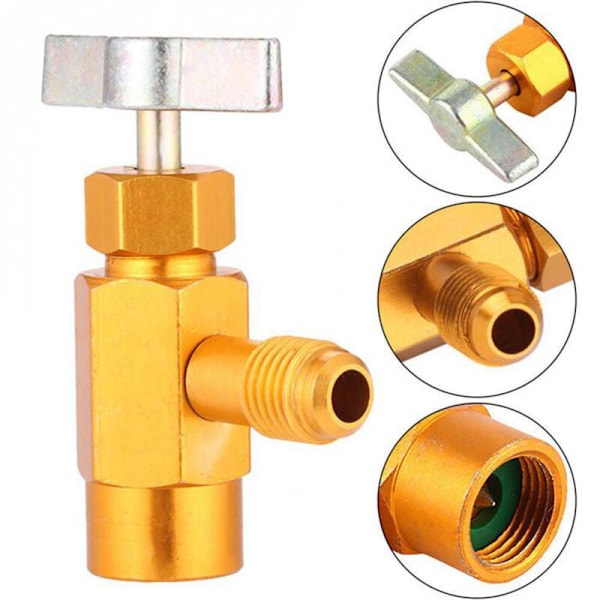 1/4 \"SAE R-134A rpm Adapter R-134 AC Fødevareventil dåsefordeler Ventilværktøj 1/2\" ACME gevind