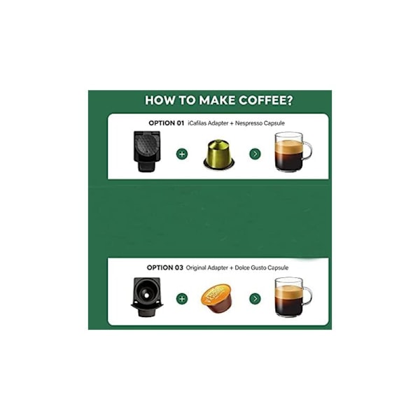 Stöd Konverter Adapter för återanvändbara kaffekapslar för original Espresso Capsules Line, kompatibel med kaffemaskiner