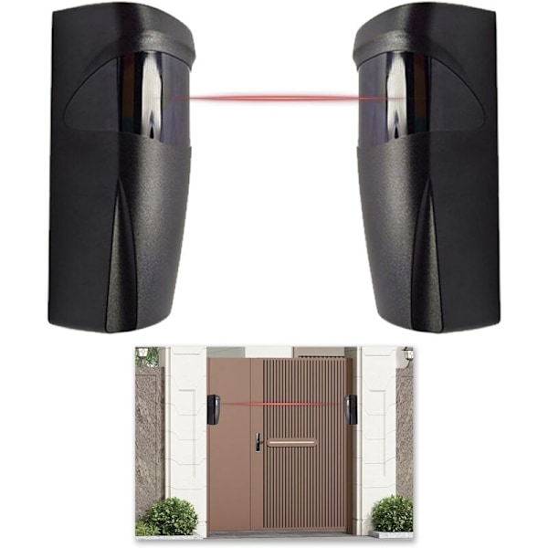 Par af fotoceller til porte, portceller, universelle 12V/24V AC/DC infrarøde fotoceller til automatiske porte og garager, udendørs sensor, kompatibel med alle