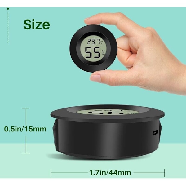 3-pack Digital Hygrometer Termometer LCD-skärm Fuktmätare för Luftfuktare Avfuktare Växthus Källare Barnrum