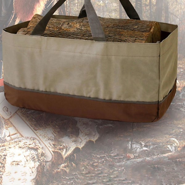 Vedkorg i vaxad canvas, stor vedkorg