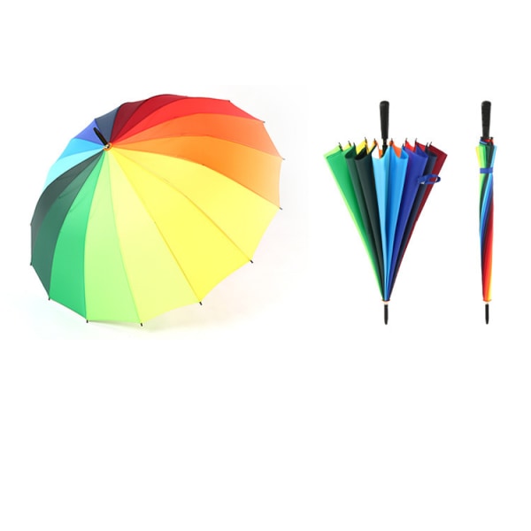 Paraply Rainbow flerfärgat mönster Storlek 129cm Lätt, stor