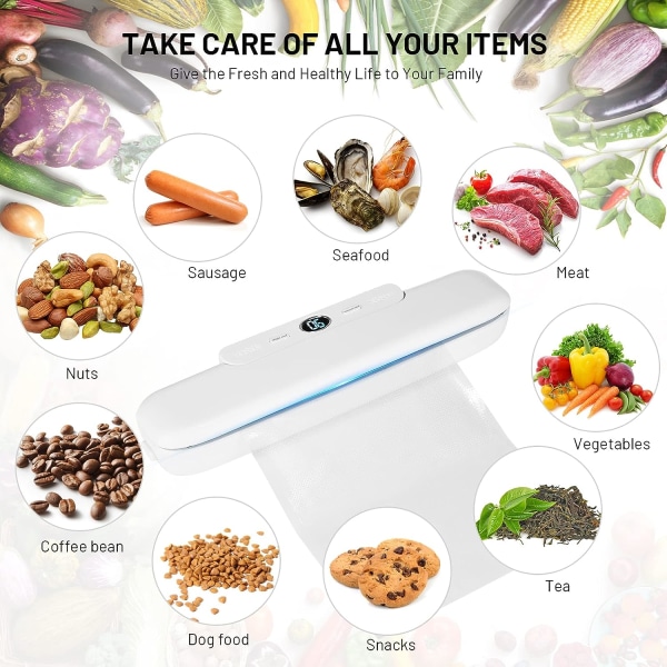 Food vacuum machine, automatic vacuum sealer machine with 10 bags, portable food vacuum packing machine, food vacuum packing machine with sealing sy