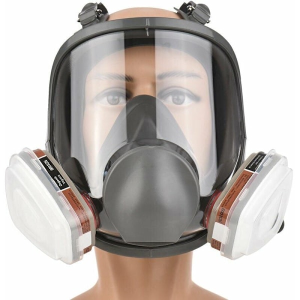 Komplett maske 16 i 1 komplett silikonmaske helmaske + bomullsfilter filterboks sett med 7 deler