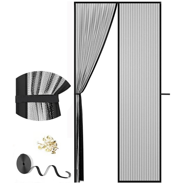 Magnetisk myggenet myggenet vindue 90x210 anti-rivning magnetisk mousiticre karnap, elsker anti-myggenet gardin til entré