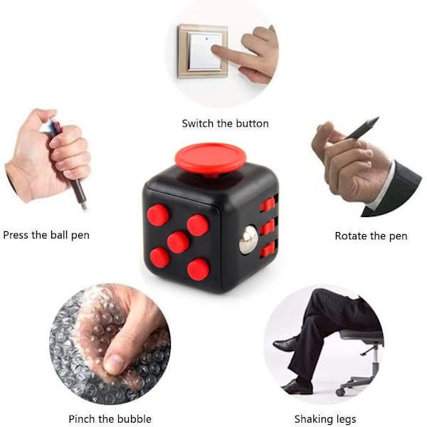 Antistress Fidget Toy Cube Anti Stress Toy Decompression Toy Cube med 6 lugnande moduler för barn och vuxna