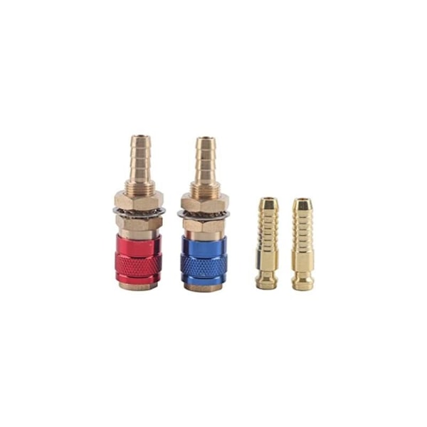 Snabbkopplingar, 2st 8mm gas- och vatten snabbkoppling Snabbanslutning syre TIG-koppling plug-in vattenkylare för MIG TIG-svetspistol