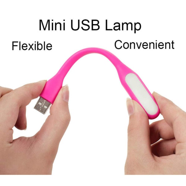 USB LED-lys, bærbar natlampe, kompatibel med powerbank, bærbar computer, læsning, computertastatur USB-læselampe (8 stk., pink)