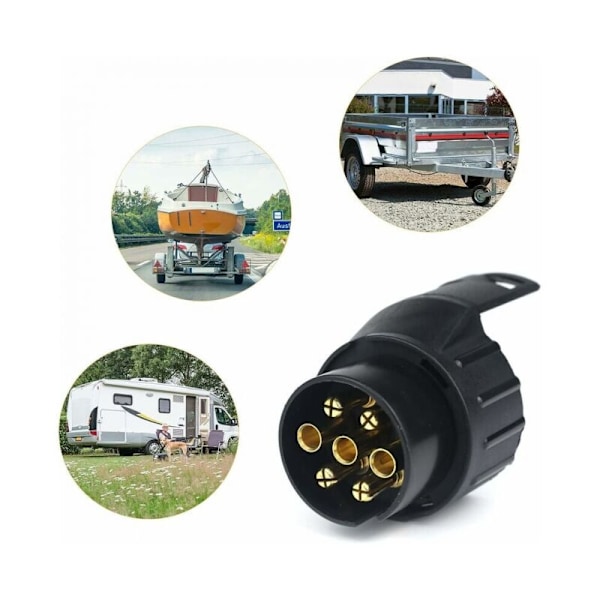 7/13 Adapter Trailer 7 til 13 pins stik Træplade 7 Polet A 13 PIN til bil trailer, traktor, campingvogn, cykelholder