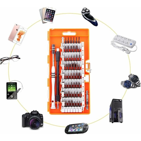 Sett med 56 magnetiske verktøysett magnetiske tips for alle elektroniske enheter, magnetisk driversett for mobiltelefon, etc. (60 i 1) fra New Silk Road [Cl