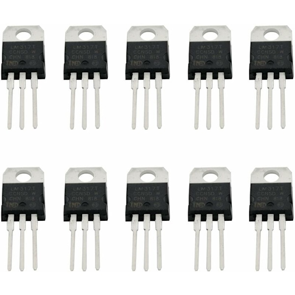 10st LM317T LM317 Volymregulator med tre terminaler justerbar TO-220 transistorutgång 1.5a 1.2v till 37v