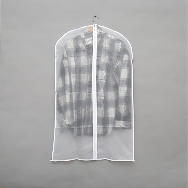 Støvdeksel for klær Gjennomsiktig støvtett vanntett trekk med glidelås 3 STK Passer til skjorter, dresser, kåper (stor størrelse 60*120 cm)
