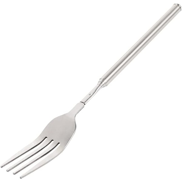 Telescopic Fork(22.1~64.6cm), Long Forks Cutlery, Steel BBQ Fork, Stainless Steel Forks for Barbecue Dinner Fruit Dessert