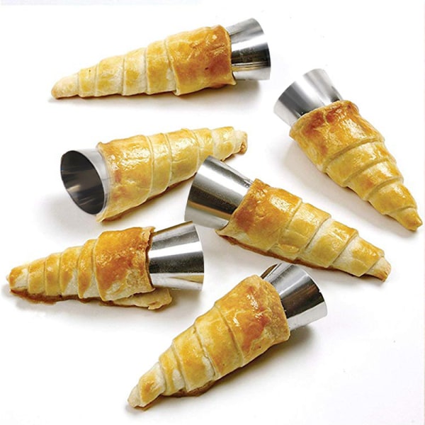8,7*2,6cm - Dansk rustfritt stål konisk bakeriform oppblåst croissant brød croissanter bakeriutstyr