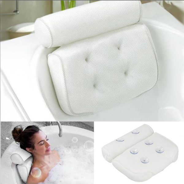 Badkudde med 6 sugkoppar för spa, huvud, nacke, rygg och axlar