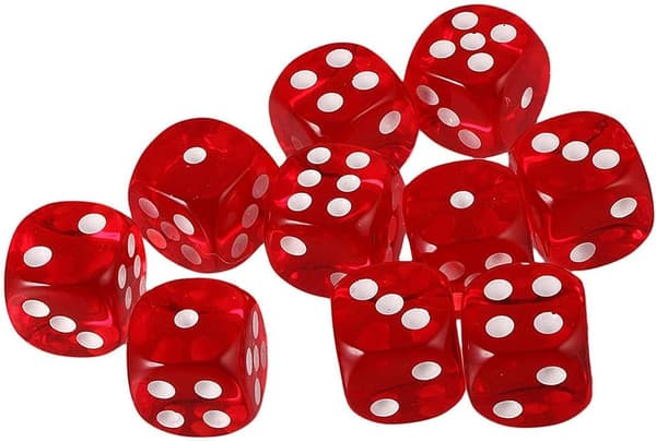 10 stk. Polyhedral terninger D6 terninger 16mm akryl terningesæt til DND terninger RPG MTG brætspil (rød)