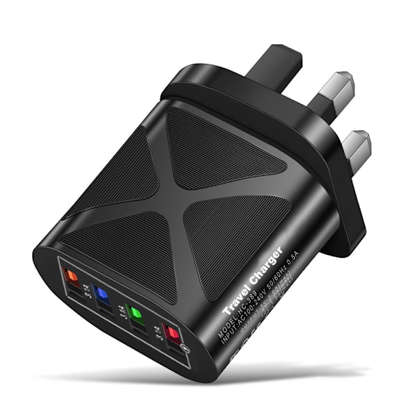 Luminous 4USB Mobiltelefonladdare 3.1A Reseladdare EU-laddare