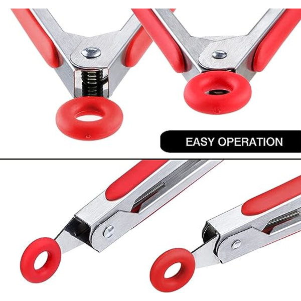 7\" Mini Silikon Serverings Tång - 3 Pack 7 tum Röd