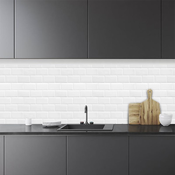 Kitchen White Peel and Stick Backsplash