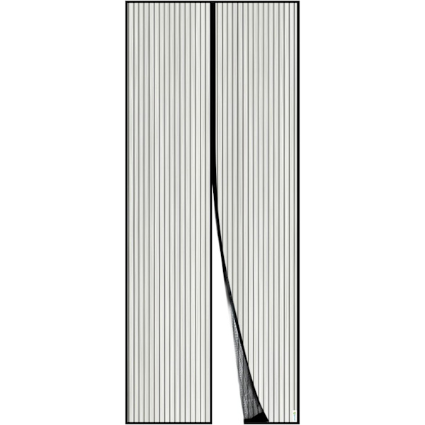 Magnetisk Myggenet til Dør, Masketæppe, Top til Bund Magnetisk Tætning med Selvlukning, Holder Frisk Luft Inde (90x210cm, Sort)