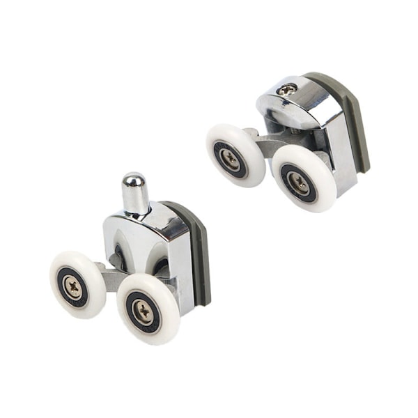 Sett med 4 parvise hjul i sinklegering diameter 23 mm - 2 hjul for skyvedusjdør