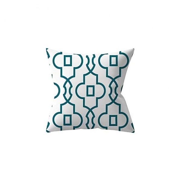 Set med 4 st utomhuskuddfodral, grön växt, 45 x 45 cm dekorativa kuddar för trädgården (turkos)