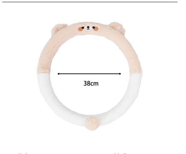 Brodert panda elastisk plysj rattdeksel, egnet for vintervarme, allsidig