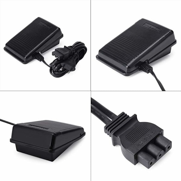 Hjemmekontrol pedal symaskine, Elektrisk sømmaskine pedal pedal pedal pedal ledning med universel hastighedsregulator (sort) (EU stik)