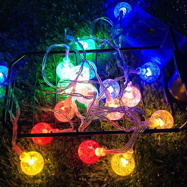 LED liten boll ljussling blinkande lampor Internet kändis bubbla boll dekorativa ljusslingar utomhus camping atmosfär lampor