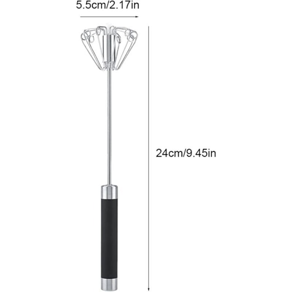 Visp, Halvautomatisk Handmixer, Rostfri Manuell Äggvisp, Multifunktionell Roterande Visp för Vispning, Visning och Blandning, Gåva till Barn