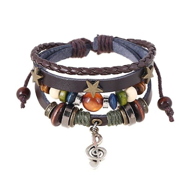 Multilayer Leather Bracelet Hand Beaded Bracelet