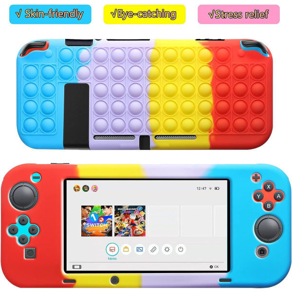 (Röd) 1 set Kompatibel med Nintendo Switch Skyddande Skal Anti-Crush Silikonfodral för Barn Nintendo Switch 6.2 Anti-Scratch Skyddande Skal