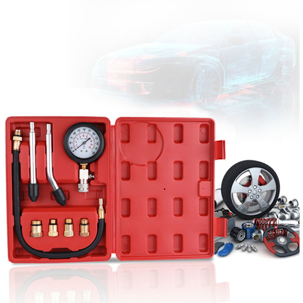 Bränslemotor kompressionstestare Manometer testare för automatisk bensinmotor cylinder motor testkit 0-300 PSI med väska