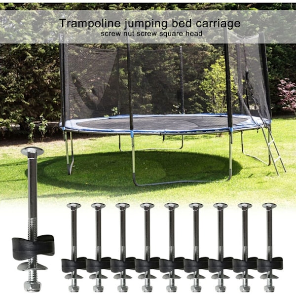12 stykker trampolinhegn stolpeafstand, galvaniserede stål trampolinskruer, jump cart skrue, trampolindolk