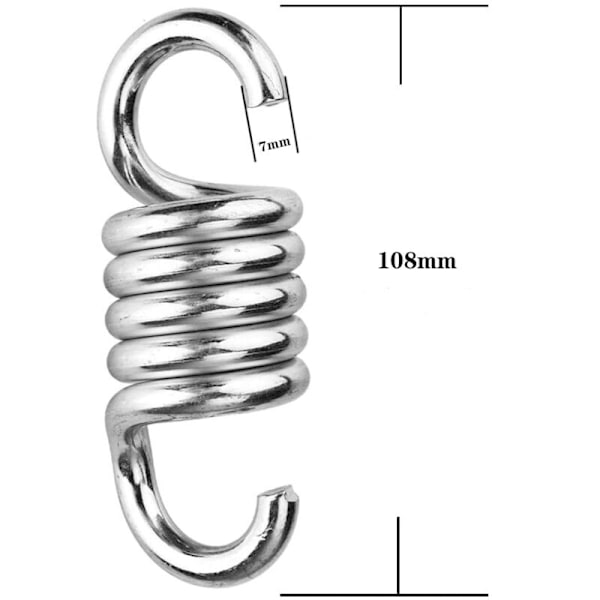 Hængekøjsfjeder 3 stk. 8mm Hængekøjsstol fjeder, fjederkrogforlænger, hængekøjsstol tilbehør, til veranda stole hængende gynger