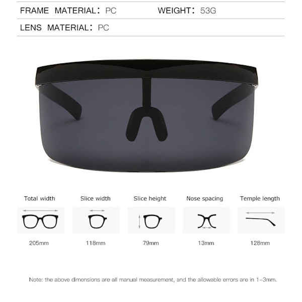 Én stor anti-dug farverig solbrille til mænd og kvinder udendørs sport ridning solskærm solbriller