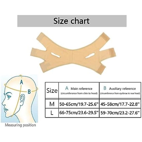 2 st (M) Ansiktslyftande rem, V-formad bant för ansiktslyftning, smärtfri ansiktslyftande bandage för att eliminera slapp hud, lyfta och strama upp, anti-rynkor