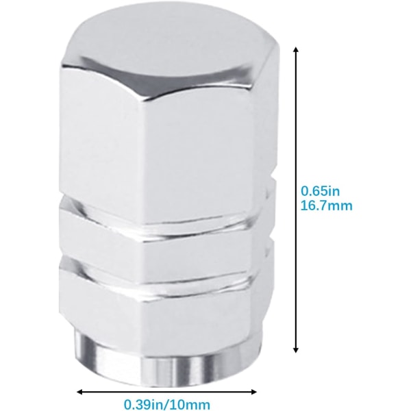 8 alumiinista valmistettua rengasventtiilin korkkia kuusikulmaisella liitoksella, universaalit rengasventtiilin korkit, auton pölysuojat Mot