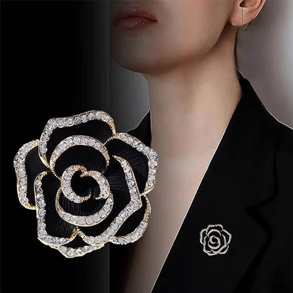 Kvindernes Roseformede Brosche, Morsdagsgaver, Legering Brosche, Elegant Brosche, Fancy Brosche Rose Blomst Rhinestone Indlæg, Tilbehør Brosche, Pin Badge
