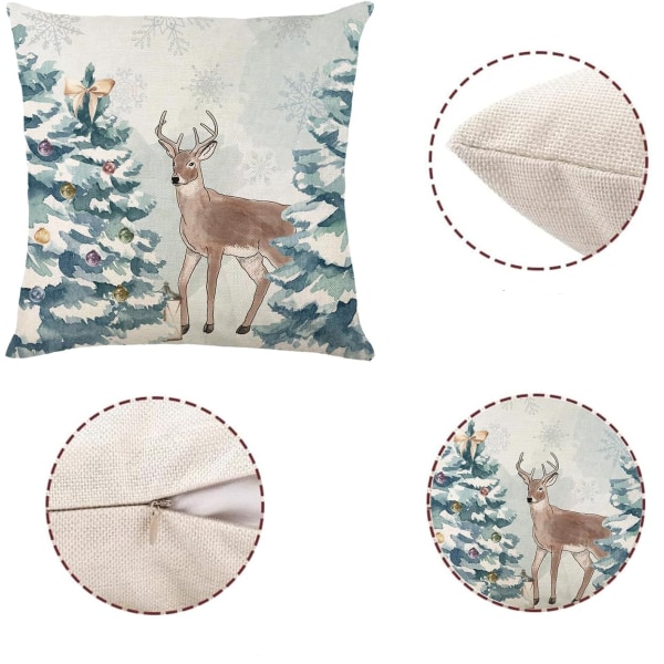 Julepynt - Elg julepudebetræk 45*45cm, festlig juledekoration