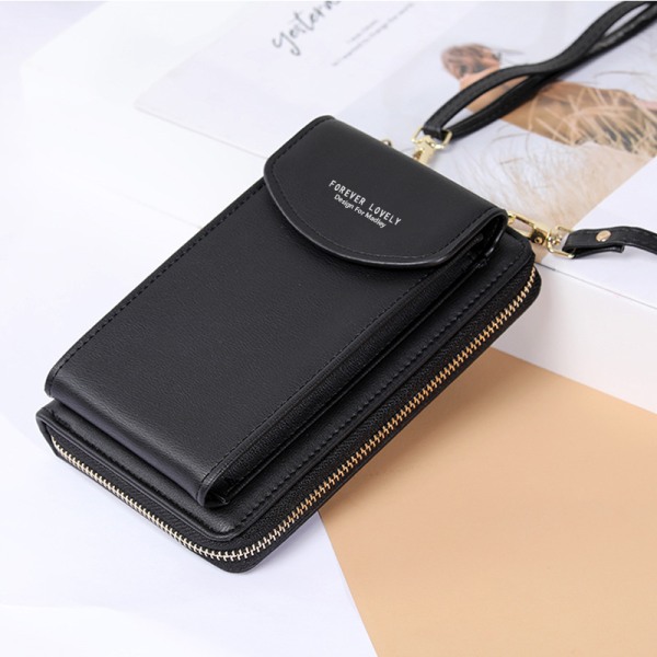 PU Læder Blokerende Crossbody Telefon Taske Dame Tegnebog