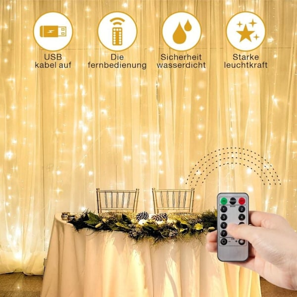 LED ljusslinga, 300 LED USB LJUSSLINGA MED FJÄRRKONTROLL Dekorativ Inomhusbelysning Fyrfärg Inomhusbelysning