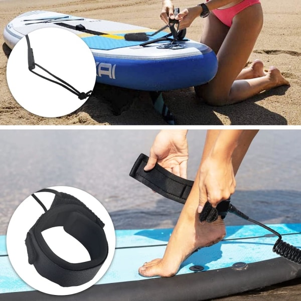 （Gul）Surfsnor Oprullet Surfbrætsnor 5,5 mm Surfbrætsnor