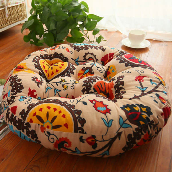 Rund pute gulvstol pute, restaurant stol pute pustende sete pute tatami gulvpute ideell for hjem/kontor/spisestue stol/sofa - 45c